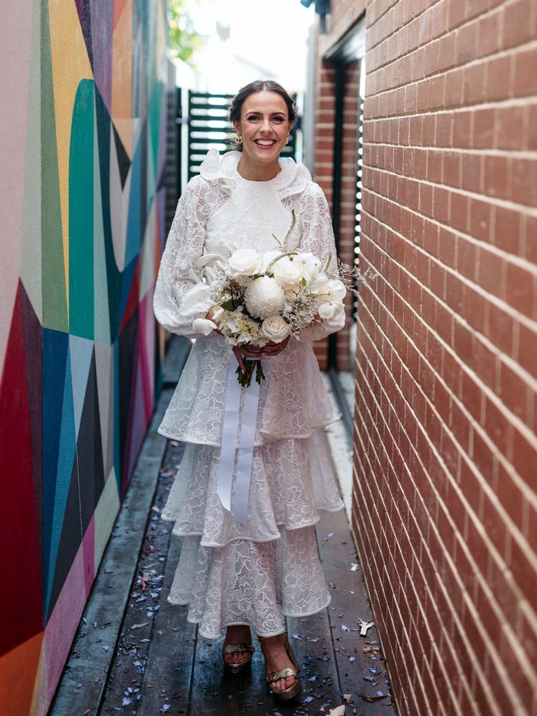 Jen Siebels on her wedding day. Picture: Evan Bailey Photography