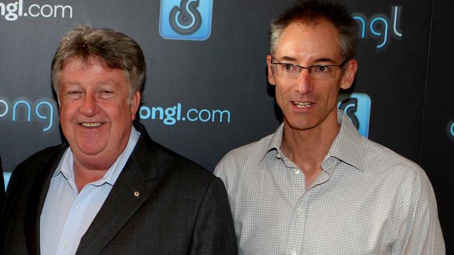 Former Sony boss Handlin with Universal Music Australia head George Ash. Picture: News Corp Australia.