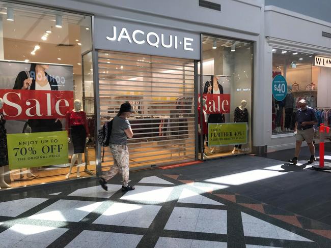 Some shops at Casuarina Square Shopping Centre closing during the earthquake. Picture: SUPPLIED