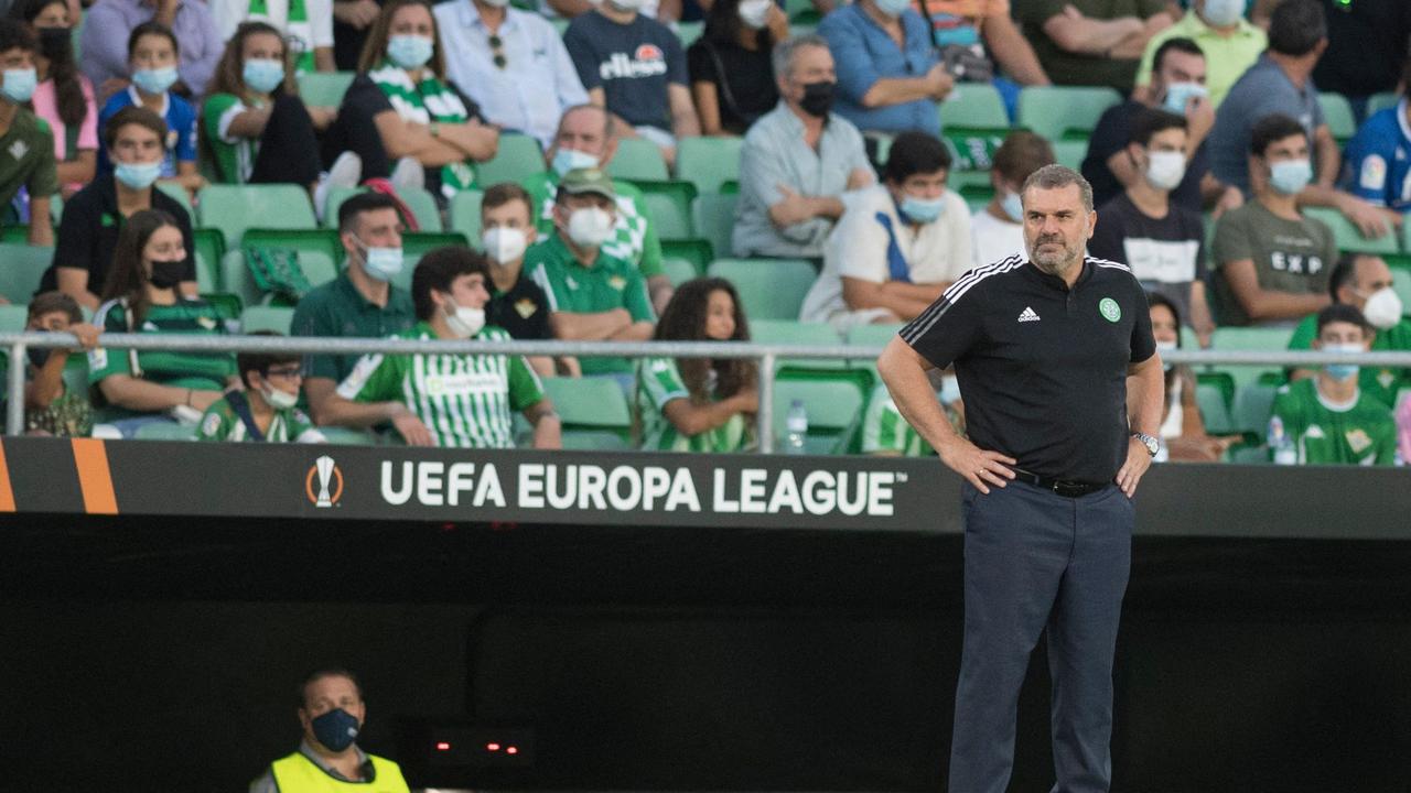 Ange Postecoglou watched his Celtic throw away a two-goal lead in a Europa League nightmare.
