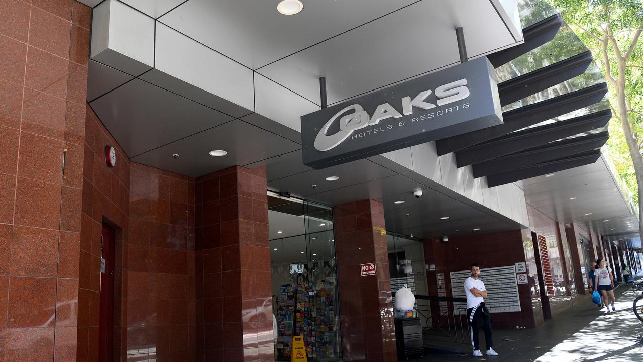 The Oaks Hotel where it’s alleged Connor Godfrey killed a man on. Picture: NCA NewsWire/Bianca De Marchi