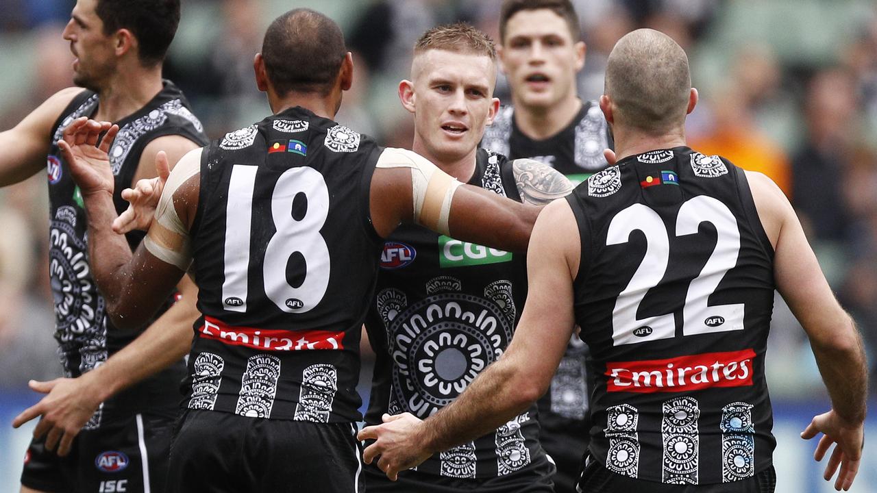 Collingwood’s Dayne Beams has been admitted to hospital. (AAP Image/Daniel Pockett)