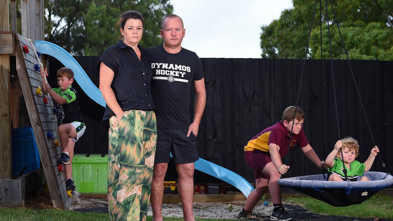 Bronwyn and Leigh Davies with Fletcher, 8, Henry, 10, and Lewie, 6. Picture: Josie Hayden