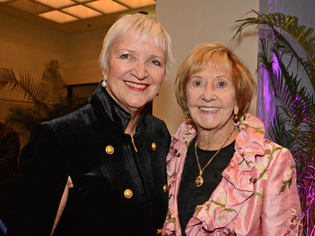 Denise Dunn and Daphne Pirie at Gold Coast Marathon gala dinner at QT Resort Surfers Paradise. Picture: Regina King.