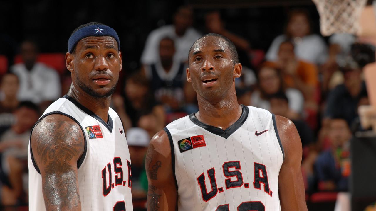 LeBron James and Kobe Bryant as Team USA teammates. (Photo by Noah Graham/NBAE via Getty Images)