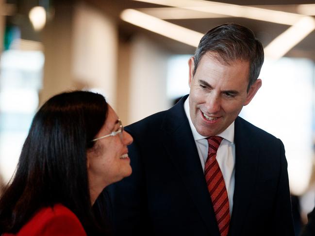 Treasurer Jim Chalmers with ACCC Chair Gina Cass-Gottlieb. Picture: NCA NewsWire/Nikki Short