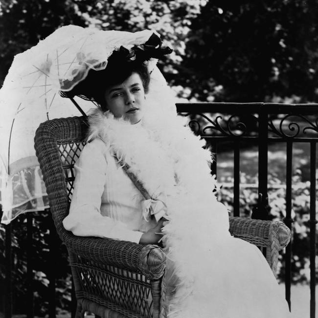 Alice Roosevelt, Theodore’s daughter, was known for flirting with men while carrying her pet snake. Picture: Frances Benjamin Johnston/Getty Images/The Times