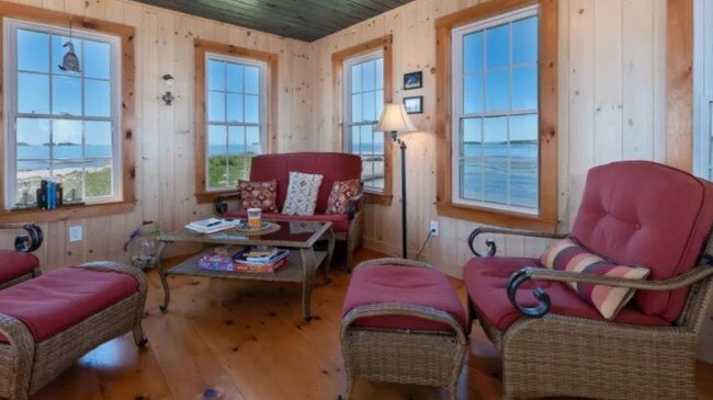 The inside of the tiny home on Duck Ledges Island, Maine. Picture: Dean Tyler Photography/The Sun