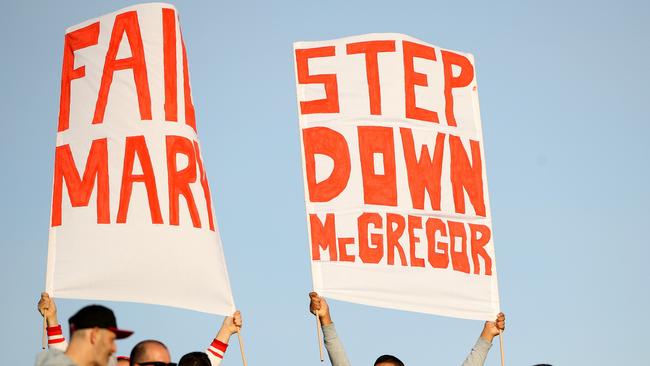 George Youssif’s banners during a game against Parramatta at Kogarah. Photo: Mark Kolbe/Getty Images