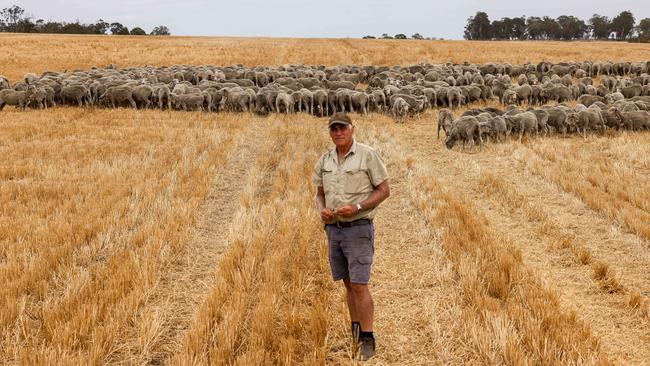 Peter Reid at his property in the WA Great Southern region: (Wool) ‘has never got back to its heyday, but it bumps along and pays its bills’. Picture: Colin Murty