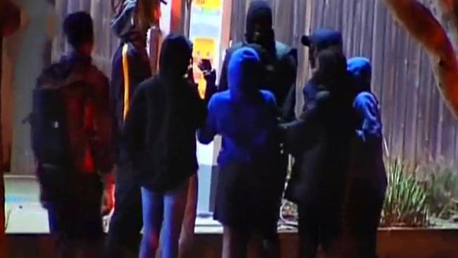 Youths gather at Taylors Hill. Picture: 7News