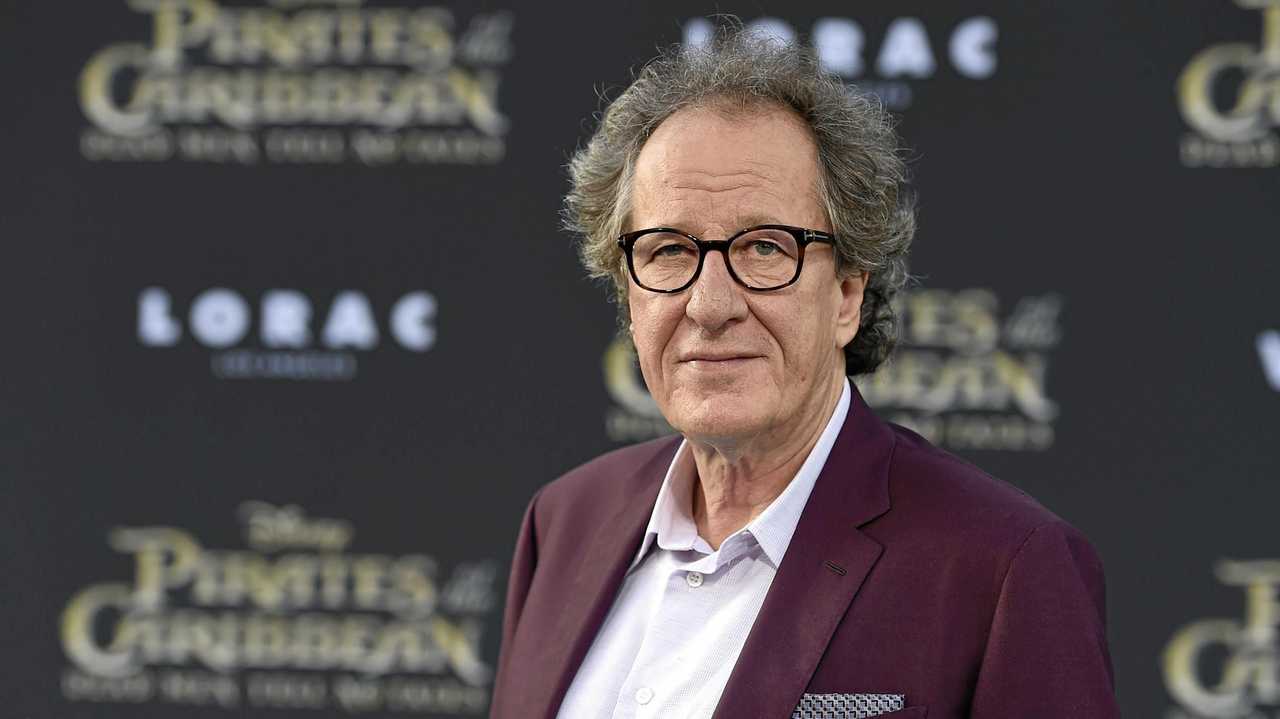 FILE - In this May 18, 2017 file photo, Geoffrey Rush arrives at the Los Angeles premiere of "Pirates of the Caribbean: Dead Men Tell No Tales" at the Dolby Theatre.  Rush announced Saturday, Dec. 2,  hes stepping down as president of Australias screen industry academy, days after a theater company revealed it had received a complaint against the Oscar-winning actor of inappropriate behavior.  Rush has denied any inappropriate behavior at the Sydney Theatre Company.  (Photo by Jordan Strauss/Invision/AP, File). Picture: Jordan Strauss