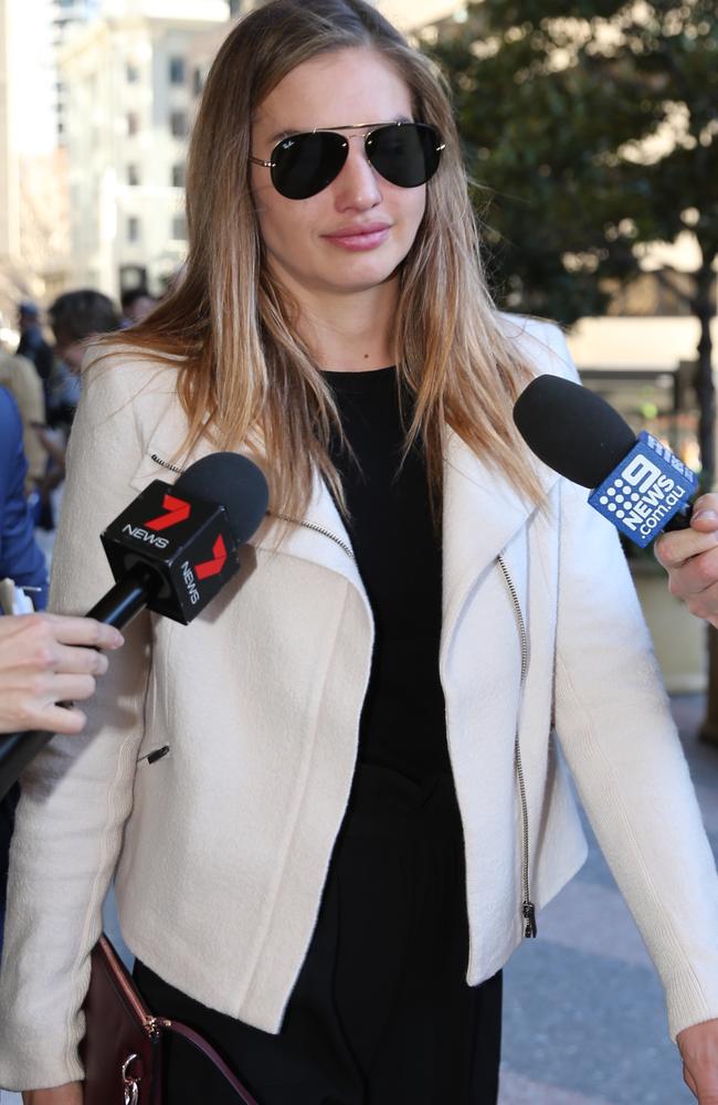 Lauryn Eagle leaves court after winning an appeal over drug-driving charge. Picture: John Grainger