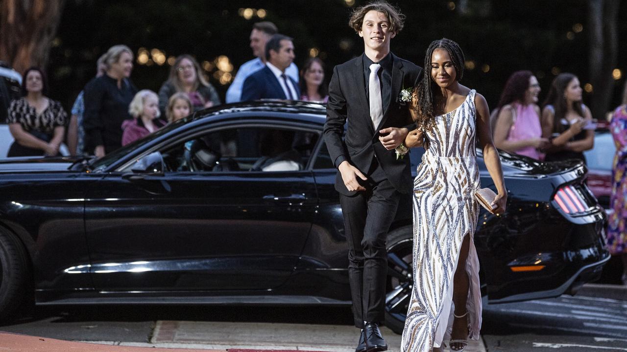 Maximus Park and partner Siena Dawson at St Mary's College formal at Picnic Point, Friday, March 24, 2023. Picture: Kevin Farmer