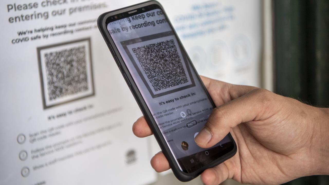 Ms Berejiklian said retail outlets will need a ‘compulsory QR code’. Picture: Monique Harmer