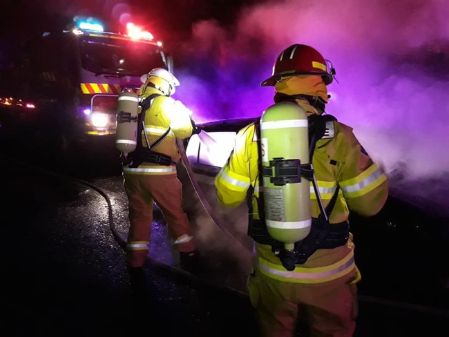 Woodenbong Fire Brigade were called out to a burnt car on the highway.