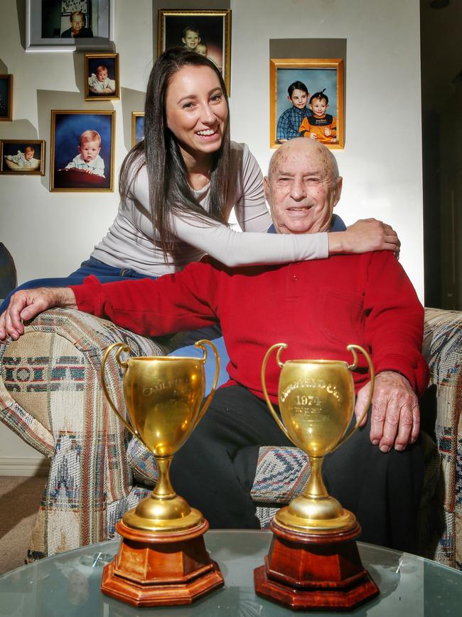 Mallyon with her Pop, Mick Mallyon. Picture: Colleen Petch