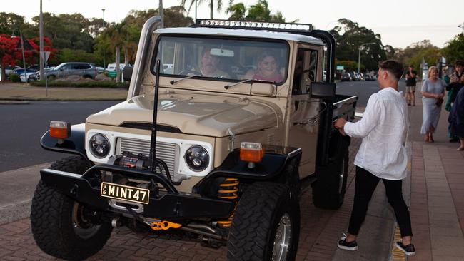 The students arrived in style at the Bayside Christian College formal on Friday evening.