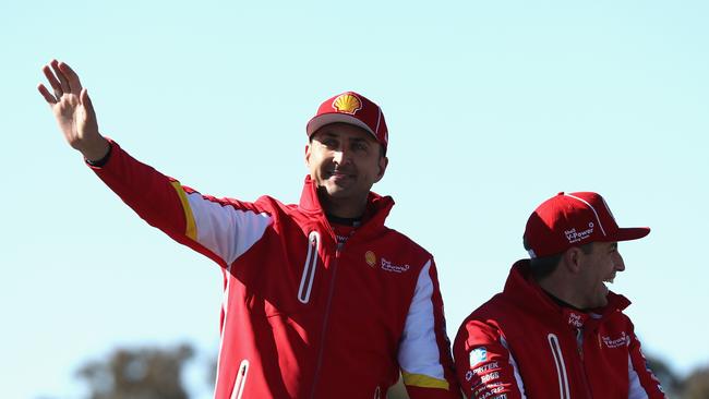 Fabian Coulthard with co-driver Tony D’Alberto. Picture: Getty Images