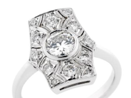 Art Deco-style diamond ring — 0.60ct brilliant cut centre diamond – stamped Imp $8950