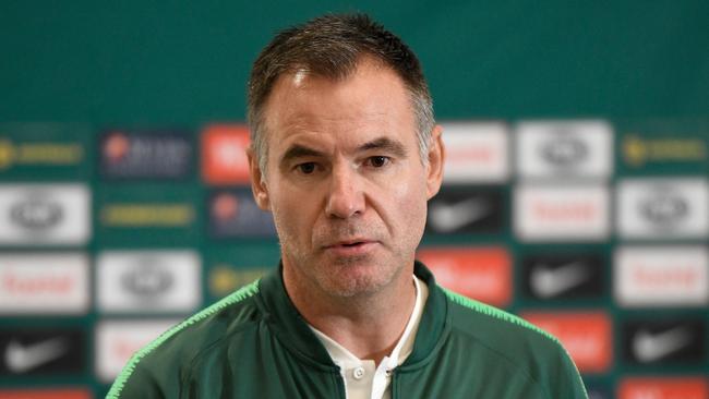 Matildas Head Coach, Ante Milicic speaks to the media during a press conference in Sydney, Tuesday, January 21, 2020. (AAP Image/Bianca De Marchi) NO ARCHIVING