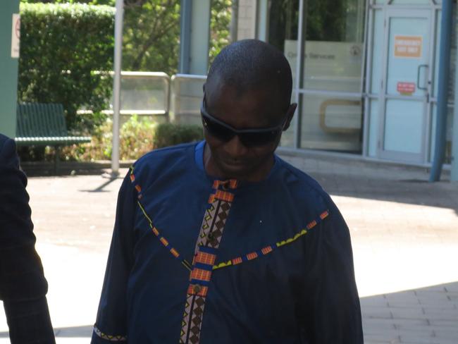 Bangura leaving Gosford Local Court at an earlier appearance. Picture: Richard Noone