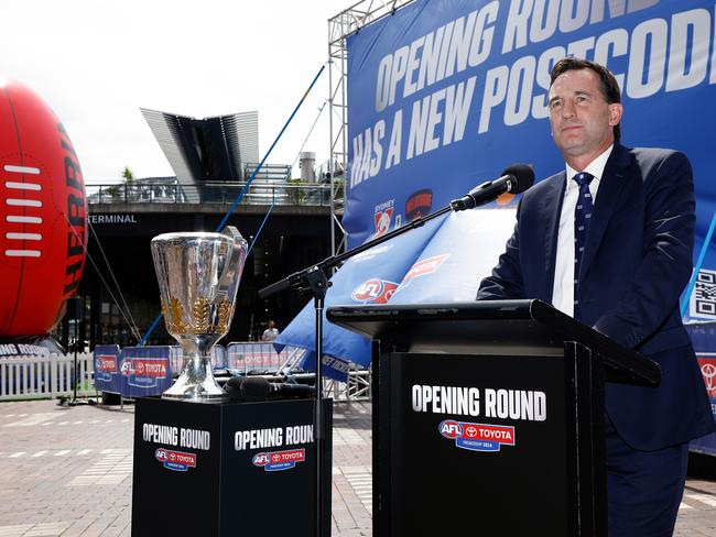 AFL CEO Andrew Dillon has said Opening Round will return in 2025. Picture: Michael Willson/AFL Photos via Getty Images.