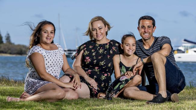 David Crisafulli with wife Tegan and their two daughters in 2017. Picture: Jerad Williams