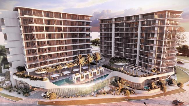 Artist impression of MAYD Group's proposed $350m hotel development which is planned for north Kirra. Picture: Supplied