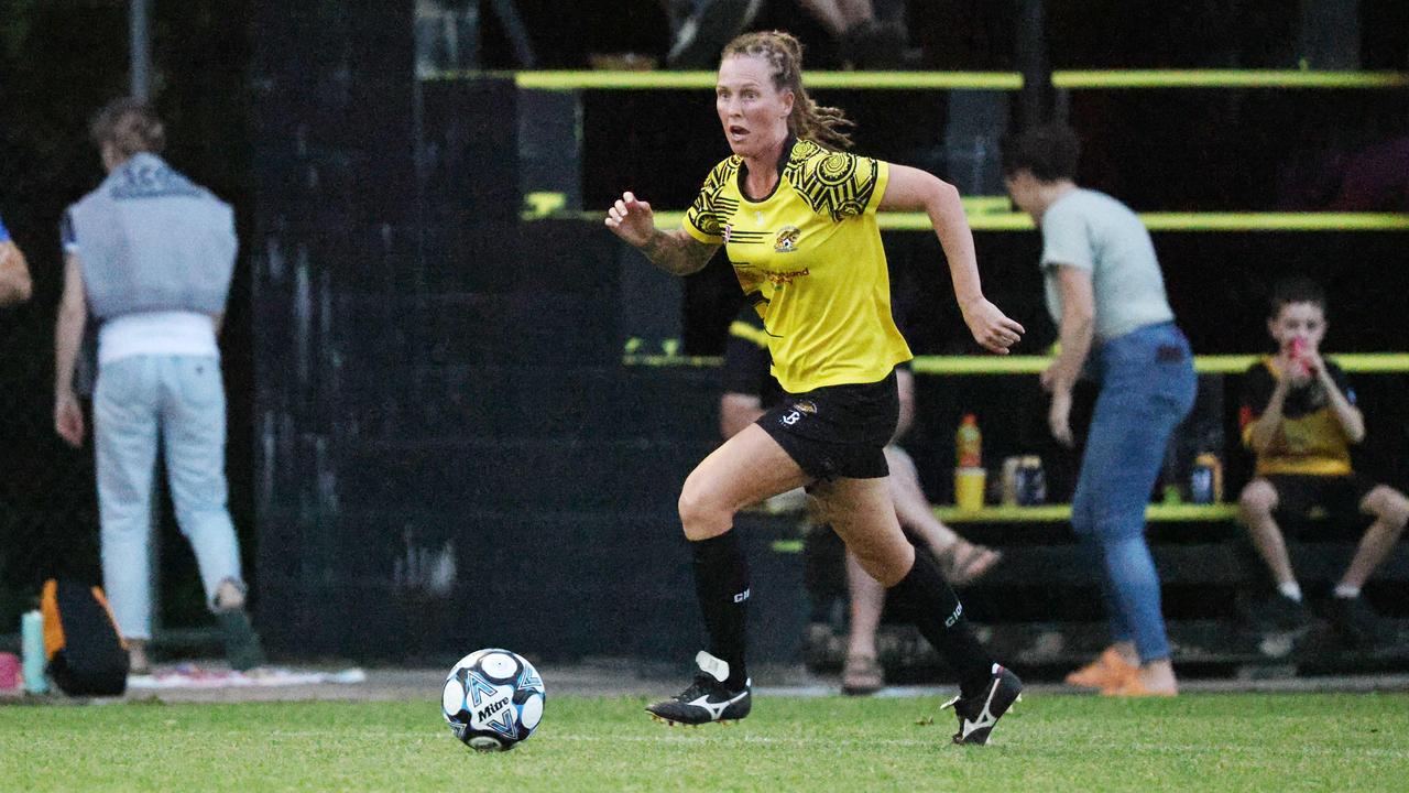 Siobhan Macken competes in the Kappa Queensland Cup Round 5 regional women's match between the Edge Hill Tigers and Townsville Brothers, held at Tiger Park, Manunda, Cairns. Picture: Brendan Radke