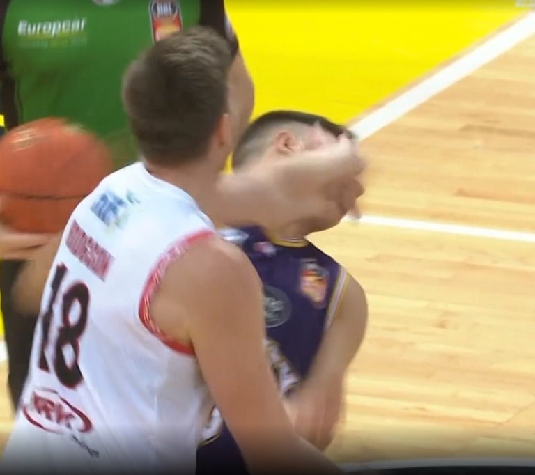 Things got ugly at Qudos Bank Arena. Picture: Kayo/ESPN