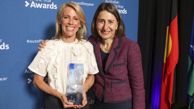 NSW Local Hero Award winner Sophie Smith with Premier Gladys Berejiklian. Picture: Salty Dingo