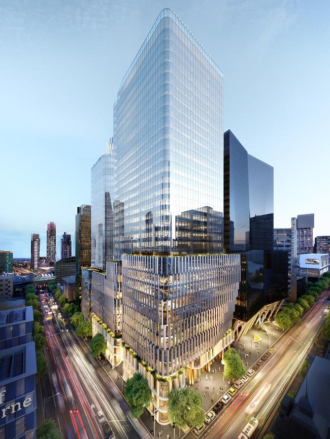 An artist’s impression of the Collins St building.