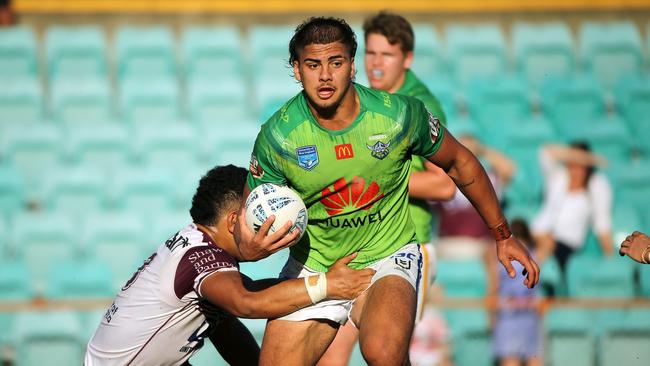 With the Raiders losing Josh Papalii to Origin camp, young gun Trey Mooney will make his NRL debut. Picture: Tim Hunter.