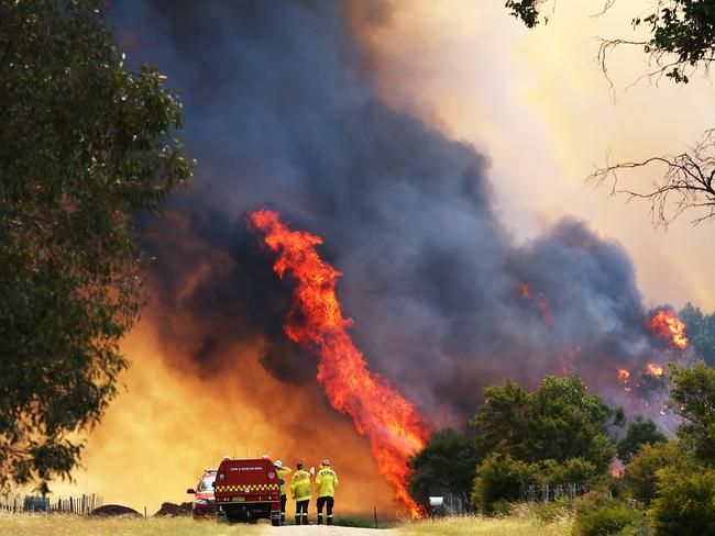 The fire rages out of control north of Cessnock. Picture: Peter Lorimer