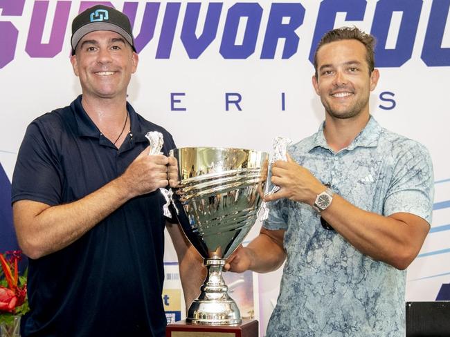 Survivor Golf 2024 winners Astute Finance duo from Port Douglas Zack Fleischer and Simon Cody. Picture: Survivor Golf