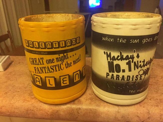 John O&#39;Neill shared this photo of a couple of stubbie coolers from Paradise and Valentino&#39;s nightclubs: "Many great nights partying and the odd DJ gig”