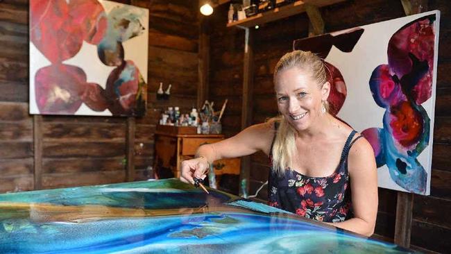 EMERGING: Gympie artist Amica Whincop’s work will feature on The Block’s online shop. Picture: Renee Albrecht