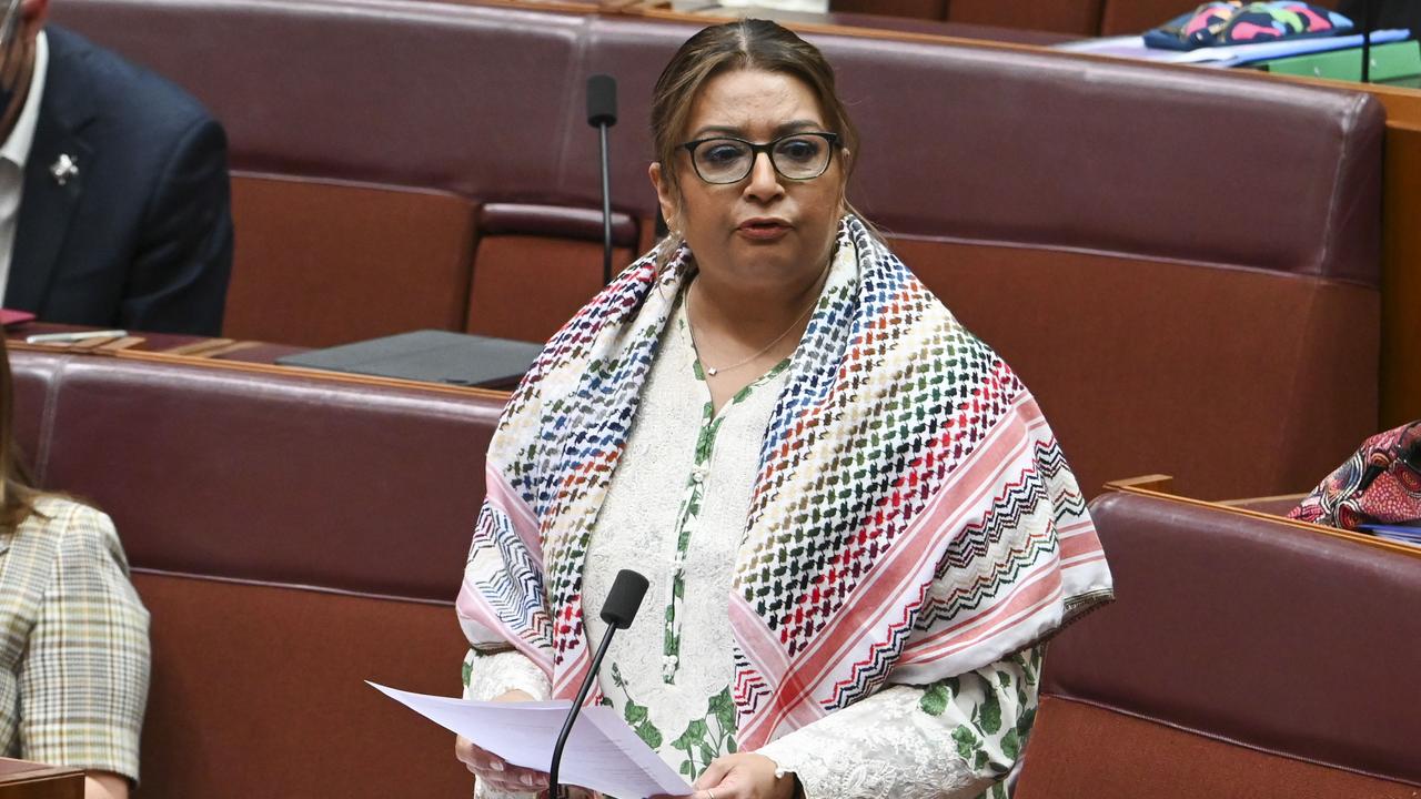 Greens Senator Mehreen Faruqi dismissed an offer to hear more about Australian efforts to support aid workers in war torn Gaza. Picture: NewsWire / Martin Ollman