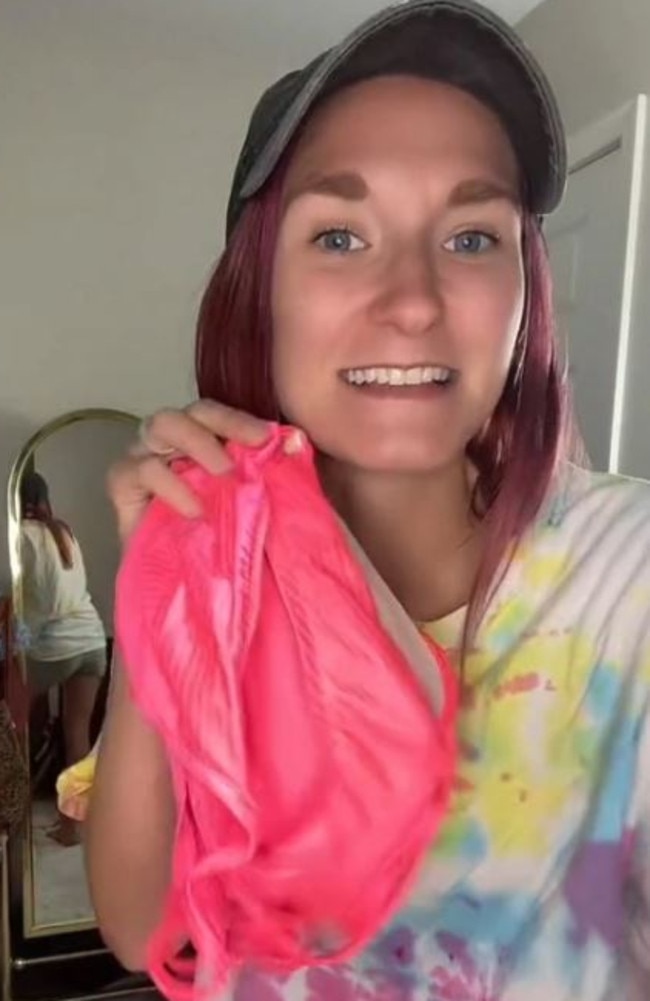 A woman tried on her grandmother's bikini. Picture: TikTok/breakfastwithtyffany07