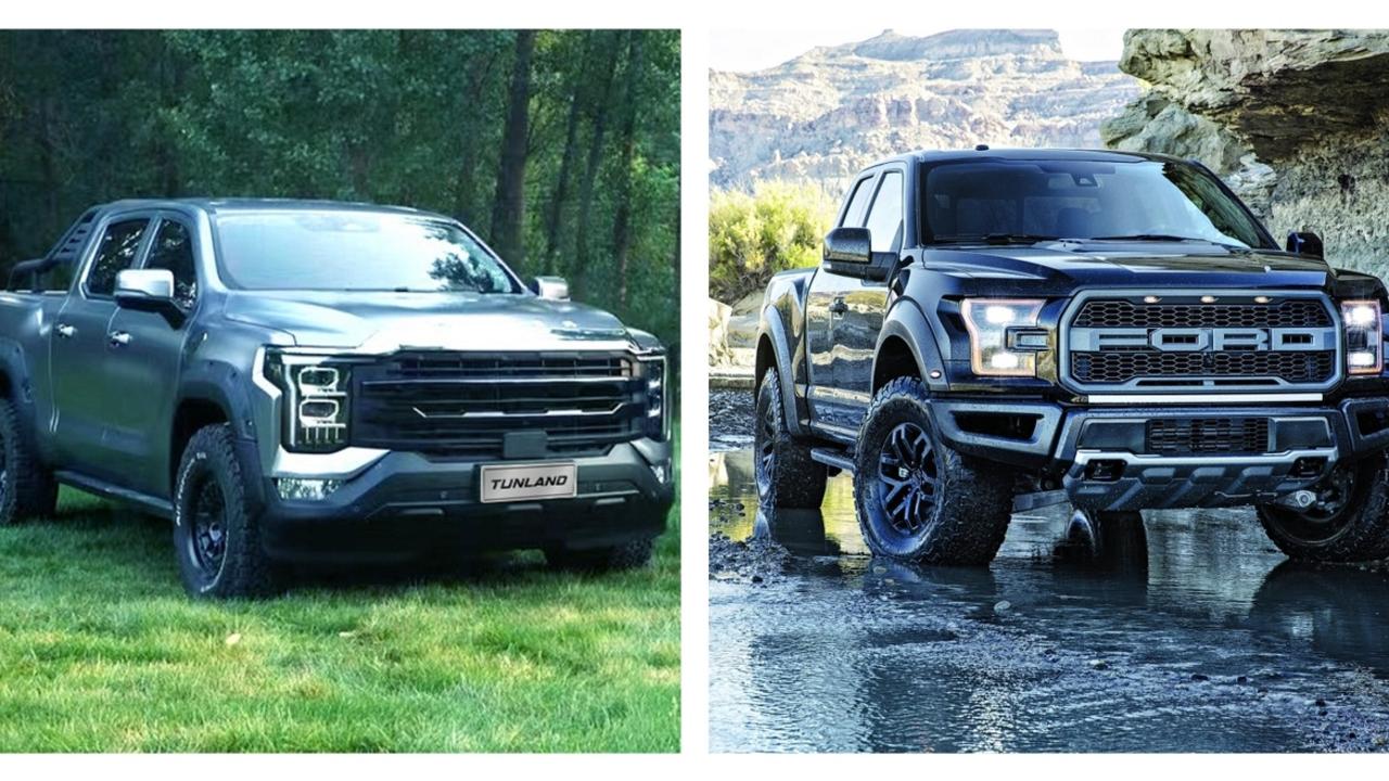 Foton Tunland V7 and Ford F-150.