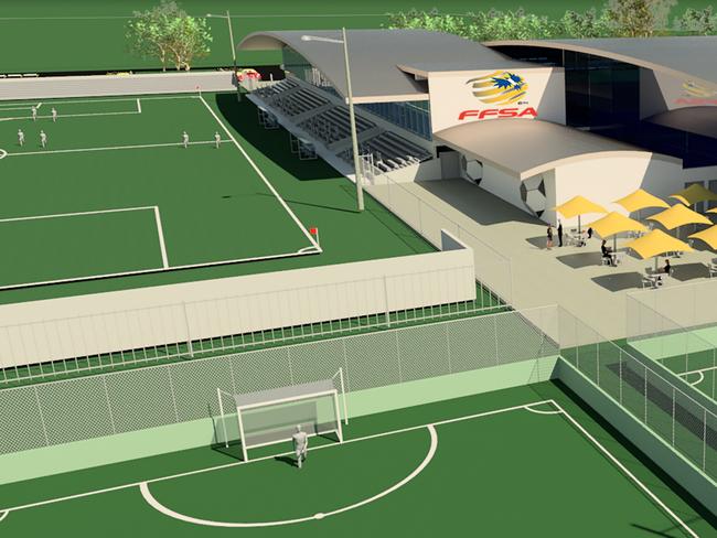 The State Centre of Football will boast a 5000-capacity stadium and a new administration base for Football Federation SA. Picture: Supplied