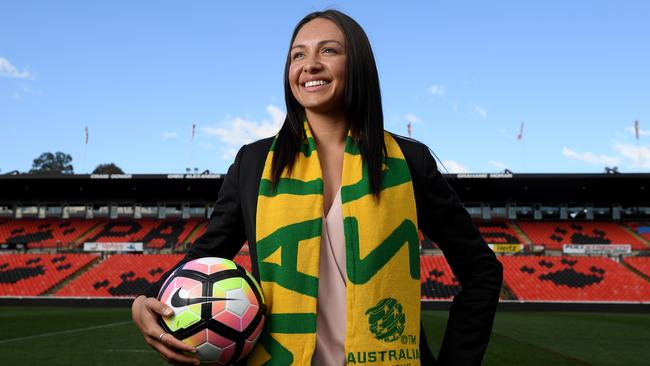 Australian Matildas player Kyah Simon at Pepper Stadium in Penrith.