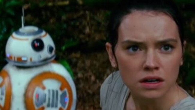 Something in the sky? BB8 and Daisy Ridley in the new clip.