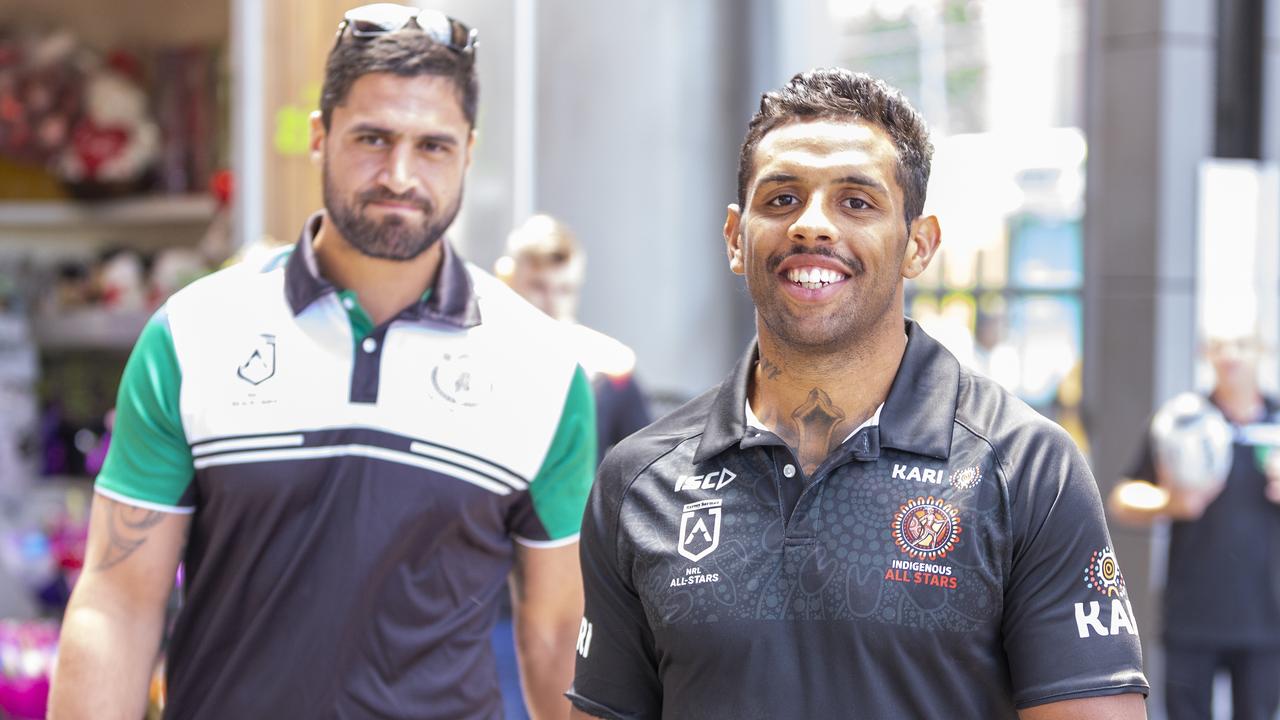 Josh Addo-Carr (right) and Jesse Bromwich will take part in the Indigenous vs Maori All Stars game.