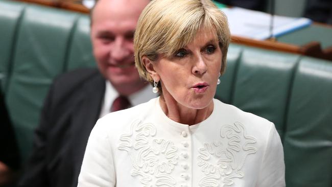 Foreign Affairs Minister Julie Bishop has become embroiled ina public spat with her former boss.