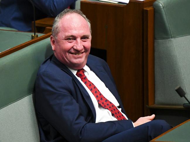 Barnaby Joyce in Question Time following Monday’s leadership spill. Picture: Lukas Coch/AAP