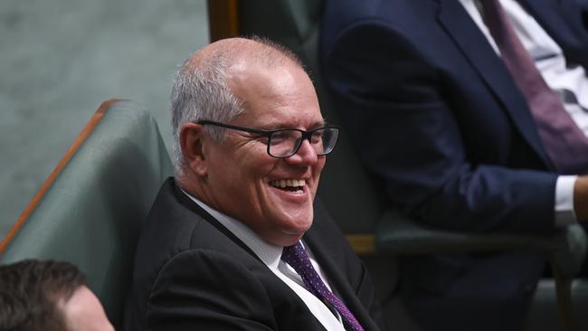 CANBERRA, AUSTRALIA - FEBRUARY 16 2023: Scott Morrison during Question Time at Parliament house in Canberra. Picture: NCA NewsWire / Martin Ollman