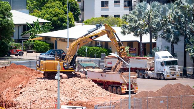 The new CDU city campus under construction. Picture: Che Chorley