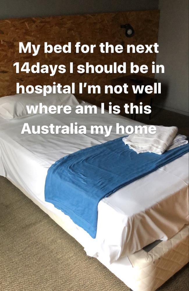 Sharon Bingle complains about living conditions at The Urban Newtown hotel during quarantine From source: https://www.instagram.com/sharonbingle/?hl=en